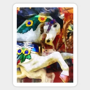 Carnival Midway - Carousel Horse Closeup Sticker